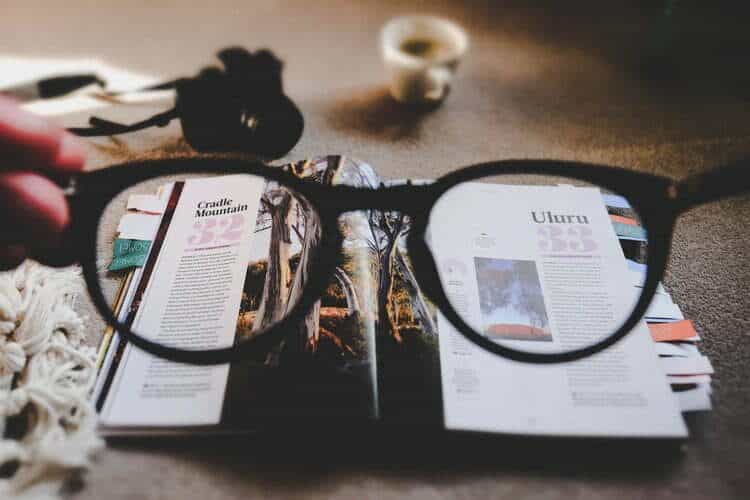 Glasses and magazine on the table.