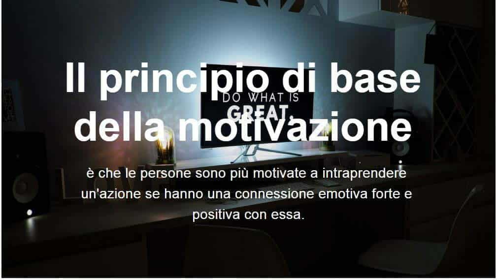 Principio base per scrivere descrizioni prodotto con il copywriting e ottenere grande motivazione.