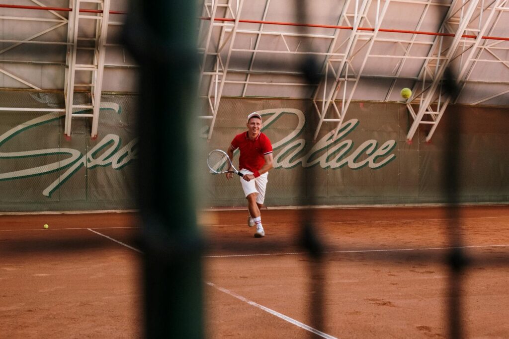 A Man in Red Polo Shirt