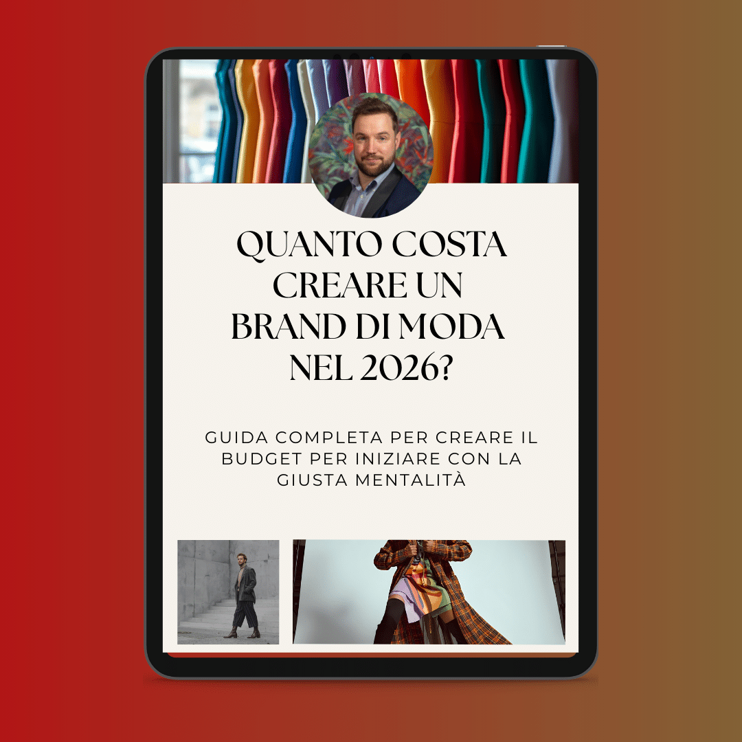 Auf einem Tablet wird der Artikel "Wie viel kostet es, 2026 eine Modemarke zu gründen?" mit Bildern eines Mannes, farbenfrohen Kleidern und zwei eindrucksvollen Modefotos angezeigt.