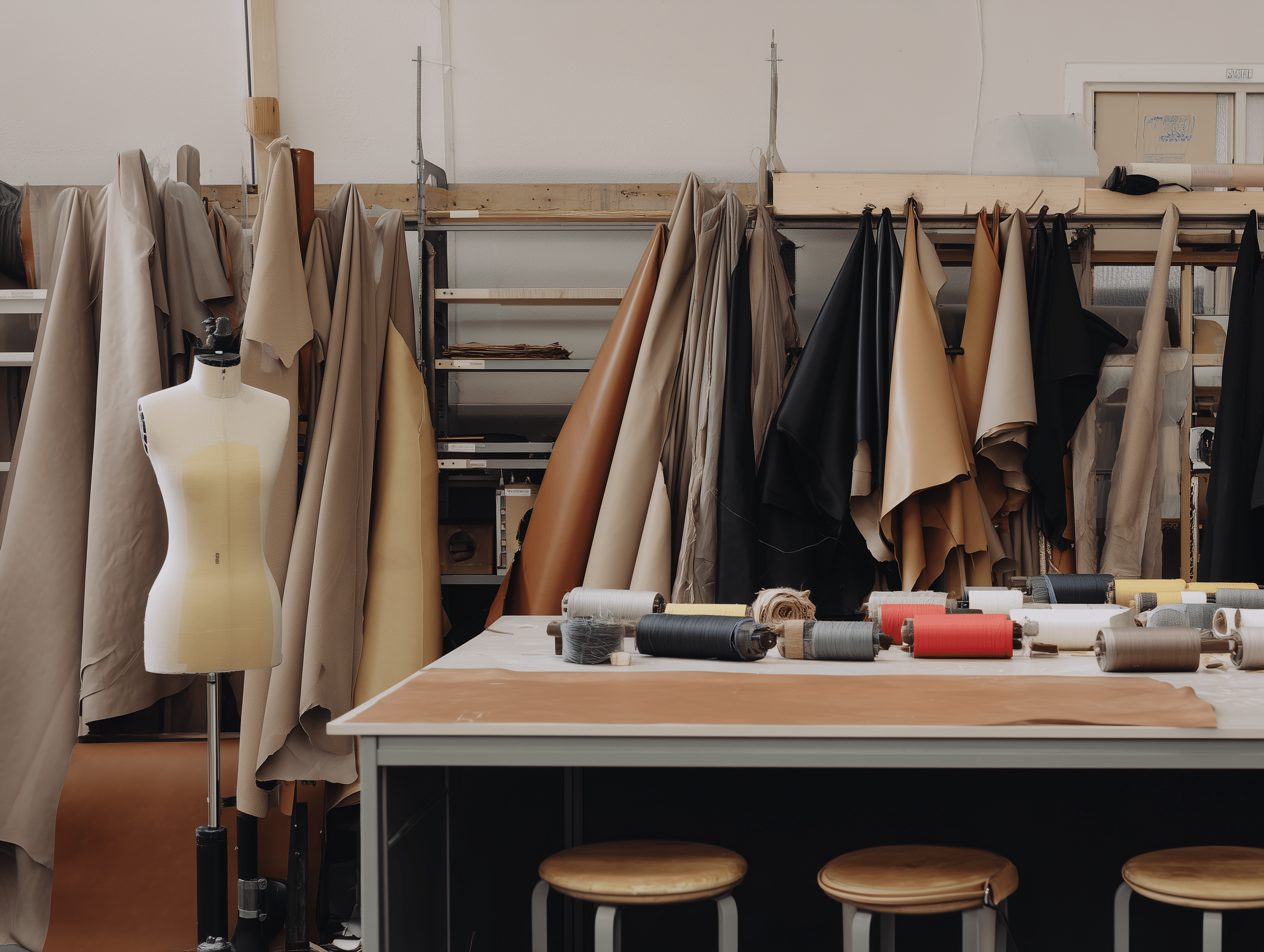 Taller de confección con máquinas de coser industriales Made in Italy