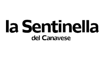 Le texte noir sur fond blanc indique "la Sentinella del Canavese", avec "la Sentinella" en caractères gras et "del Canavese" en lettres plus petites.