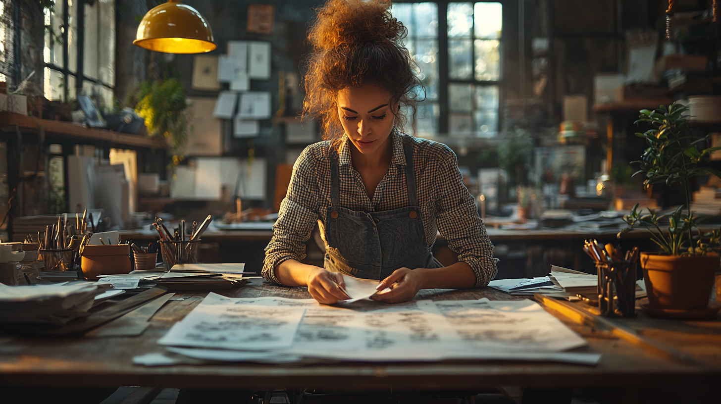Dove Trovare Fornitori di Abbigliamento per il Tuo Brand: La Guida Completa 2026 2 Modellista al lavoro su cartamodelli in un ufficio stile italiano