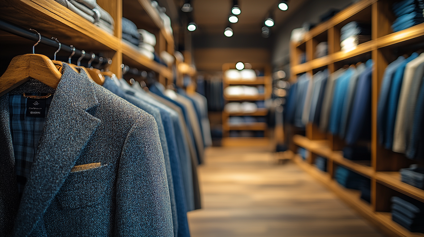 Showroom wholesale di moda con capi in esposizione per buyer